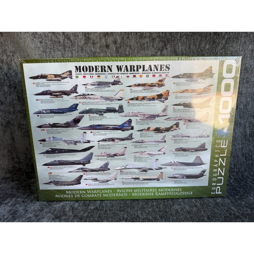 NEW SEALED Modern Warplanes 1000 pc Jigsaw Puzzle 19-1/4" X 26-5/8" Eurographics